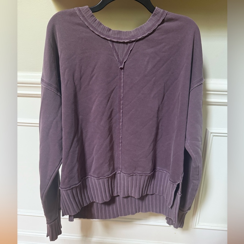 Evereve Maeve Rib Trim Sweatshirt